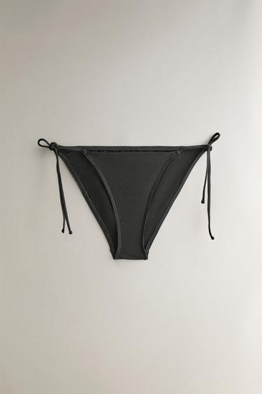BIKINITRUSSER MED BINDESNØRER - Sort fra Zara
