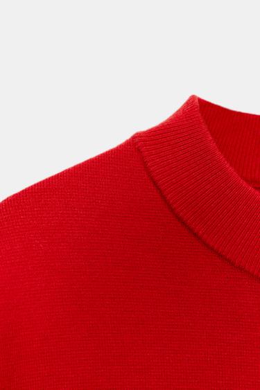 ROBE EN MAILLE À EMMANCHURE TOMBANTE - Rouge de Zara - Image 6