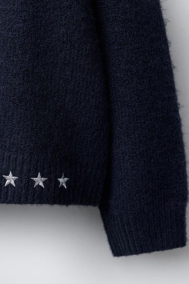 GILET EN MAILLE AVEC INSCRIPTION EN CONTRASTE - Bleu marine de Zara - Image 2