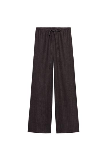 Zara 手工風格直筒長褲 - 煤灰色