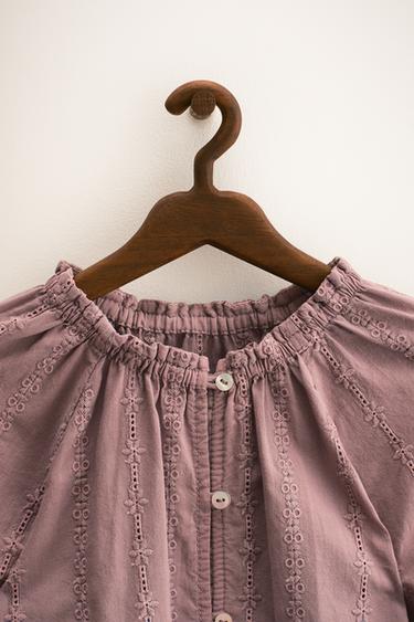 ZARA TIMELESS - SWISS EMBROIDERY BLOUSE - Dusty mauve by Zara - Image 2