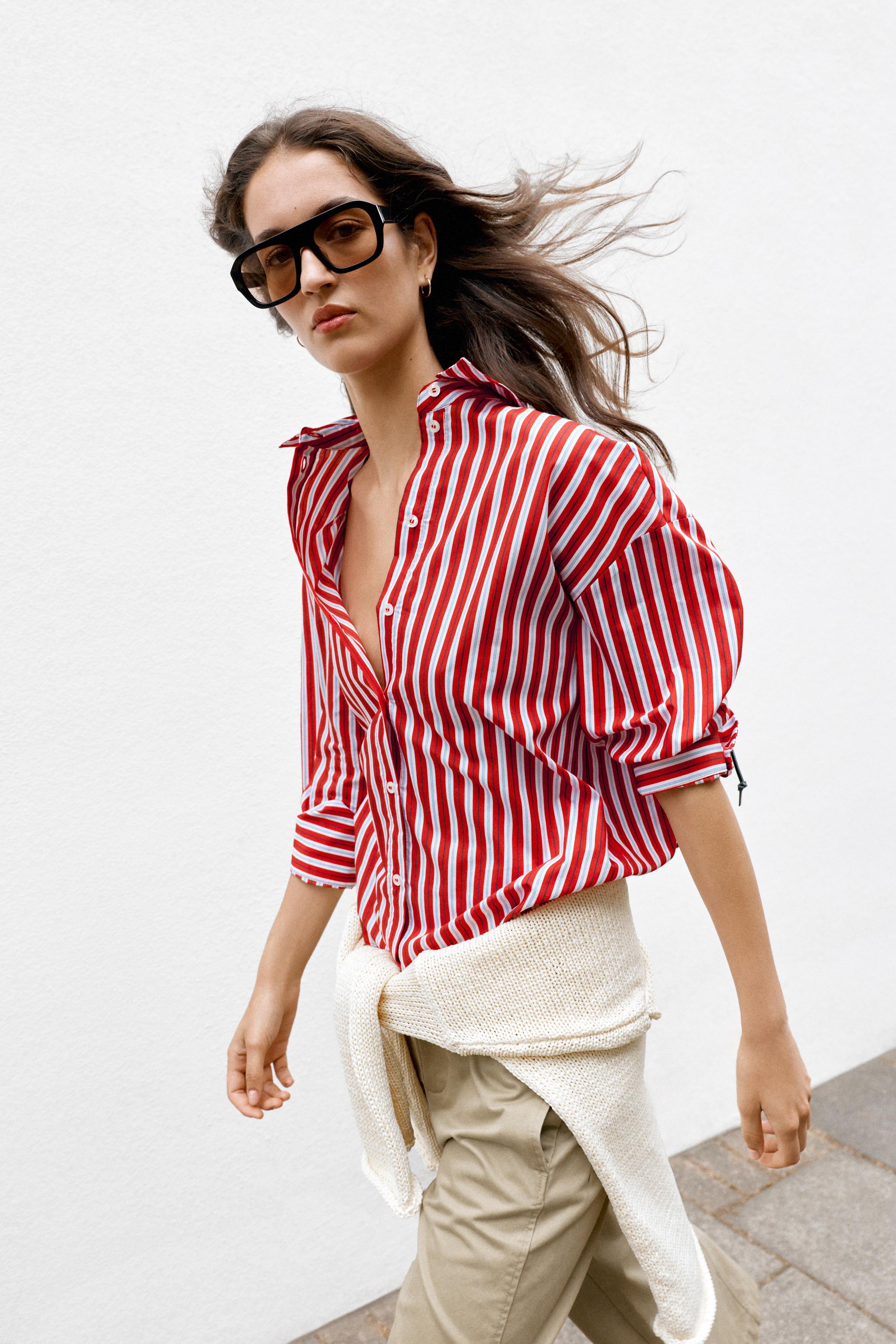 STRIPED SHIRT — White / Red