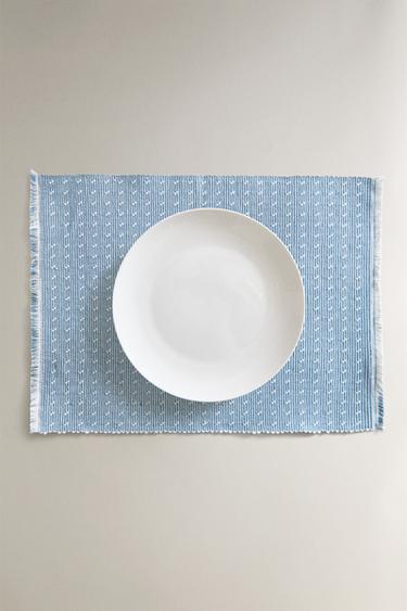 DOTTED NEEDLECORD PLACEMAT - Blue by Zara - Image 4