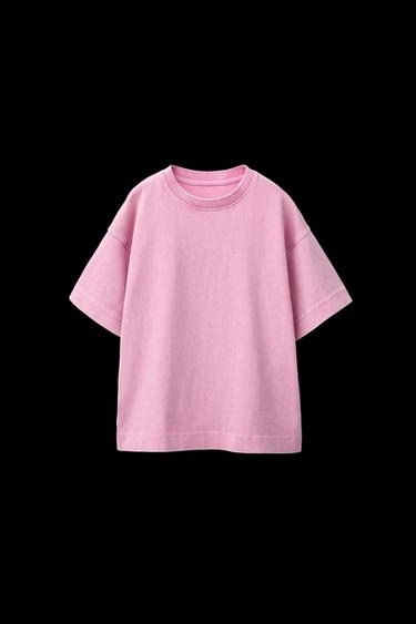HEAVY-WEIGHT-T-SHIRT IN VERWASCHENER OPTIK - Rosa von Zara - Bild 0