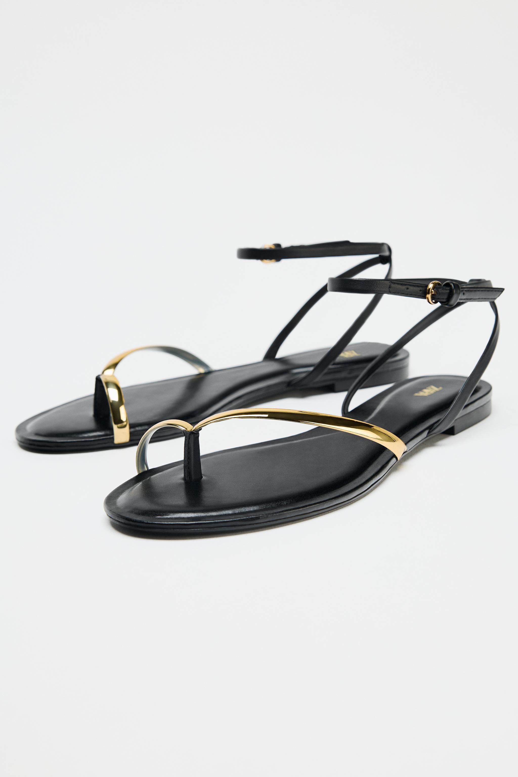 【ZARA】ディテールフラットサンダル | 1620/610/800 ディテールフラットサンダル - ブラック | ZARA Japan / 日本
