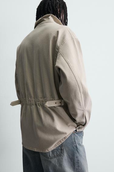 DENIM JACKET WITH POCKETS - Ecru by Zara - Image 4