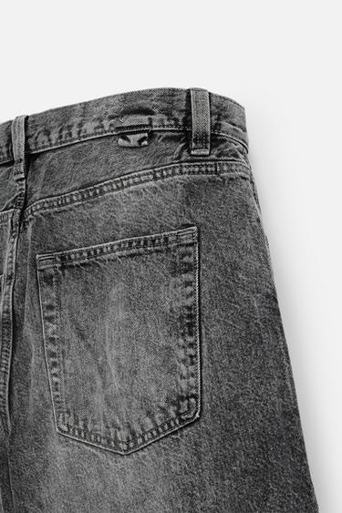 BERMUDA EN DENIM COUPE DÉCONTRACTÉE ET LARGE - Charbon de Zara - Image 8