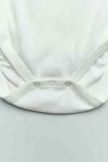 3-PACK OF BASIC KIMONO COLLAR SHORT SLEEVE BODYSUITS - Oyster-white by Zara