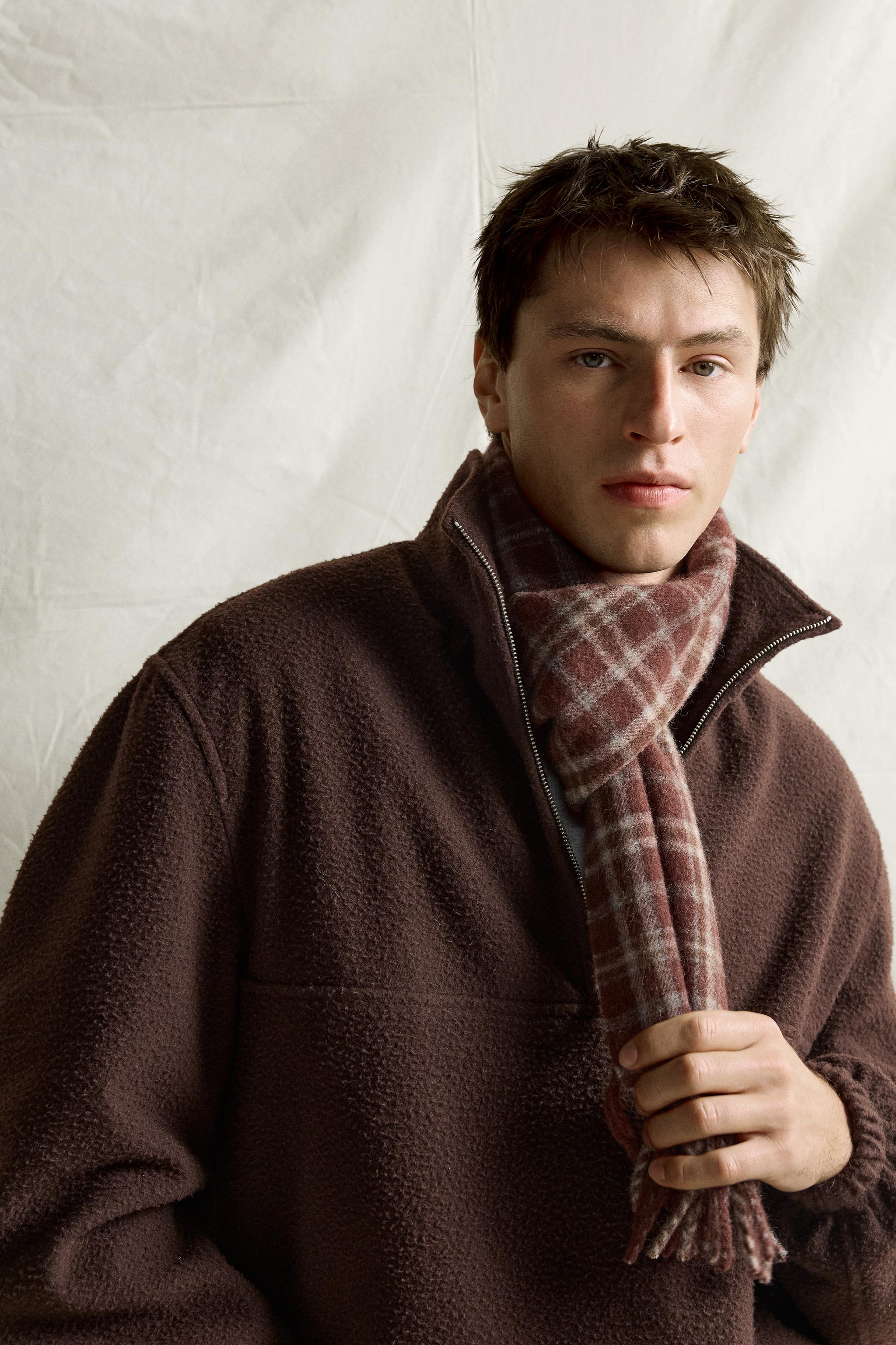 WOOL-BLEND PLAID SCARF