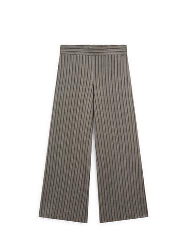 Pantalon large à rayures - Gris de Zara