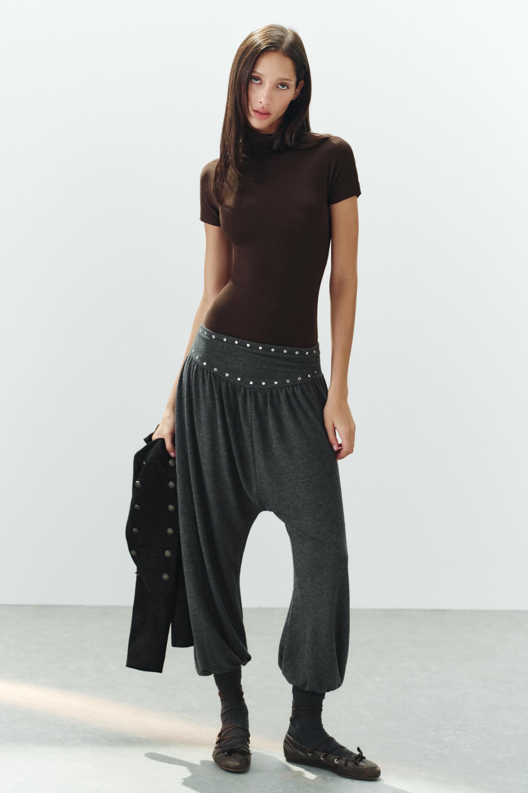 ソフトショートスリーブボディスーツ - ダークブラウン | ZARA Japan
