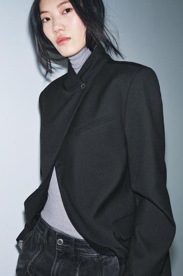 Zara BLAZER WITH WOOL ZW COLLECTION - Black