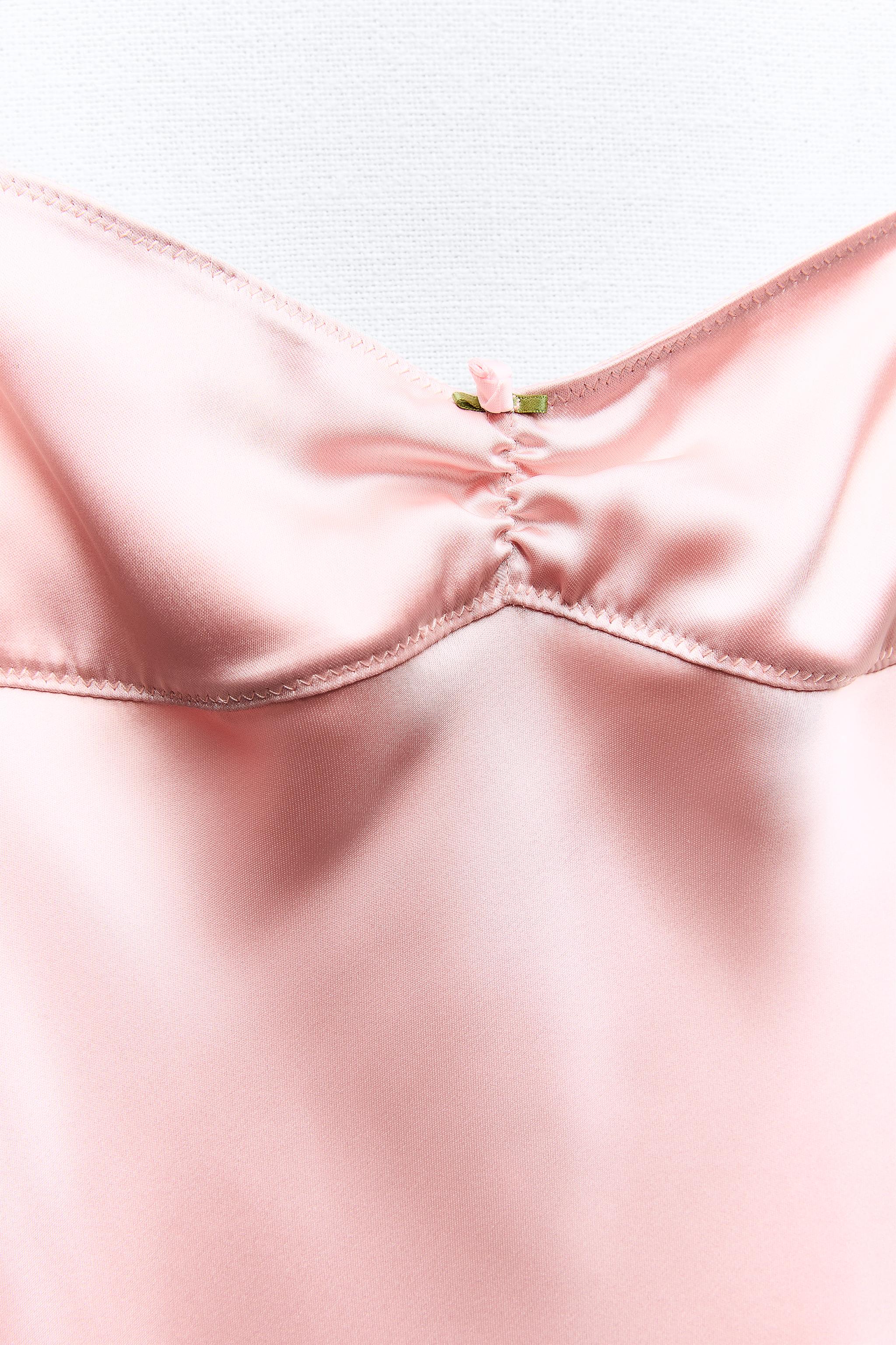 Bella and Bloom Boutique - Zara Satin Slip Mini Dress: Pink