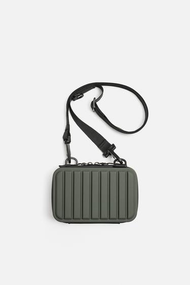 Zara RIGID CROSSBODY BAG - Khaki Green - Image 0