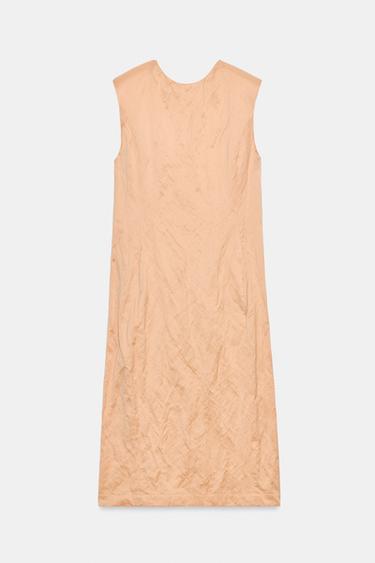 ZW COLLECTION CREASED-EFFECT MIDI DRESS - Light salmon-pink by Zara - Image 4