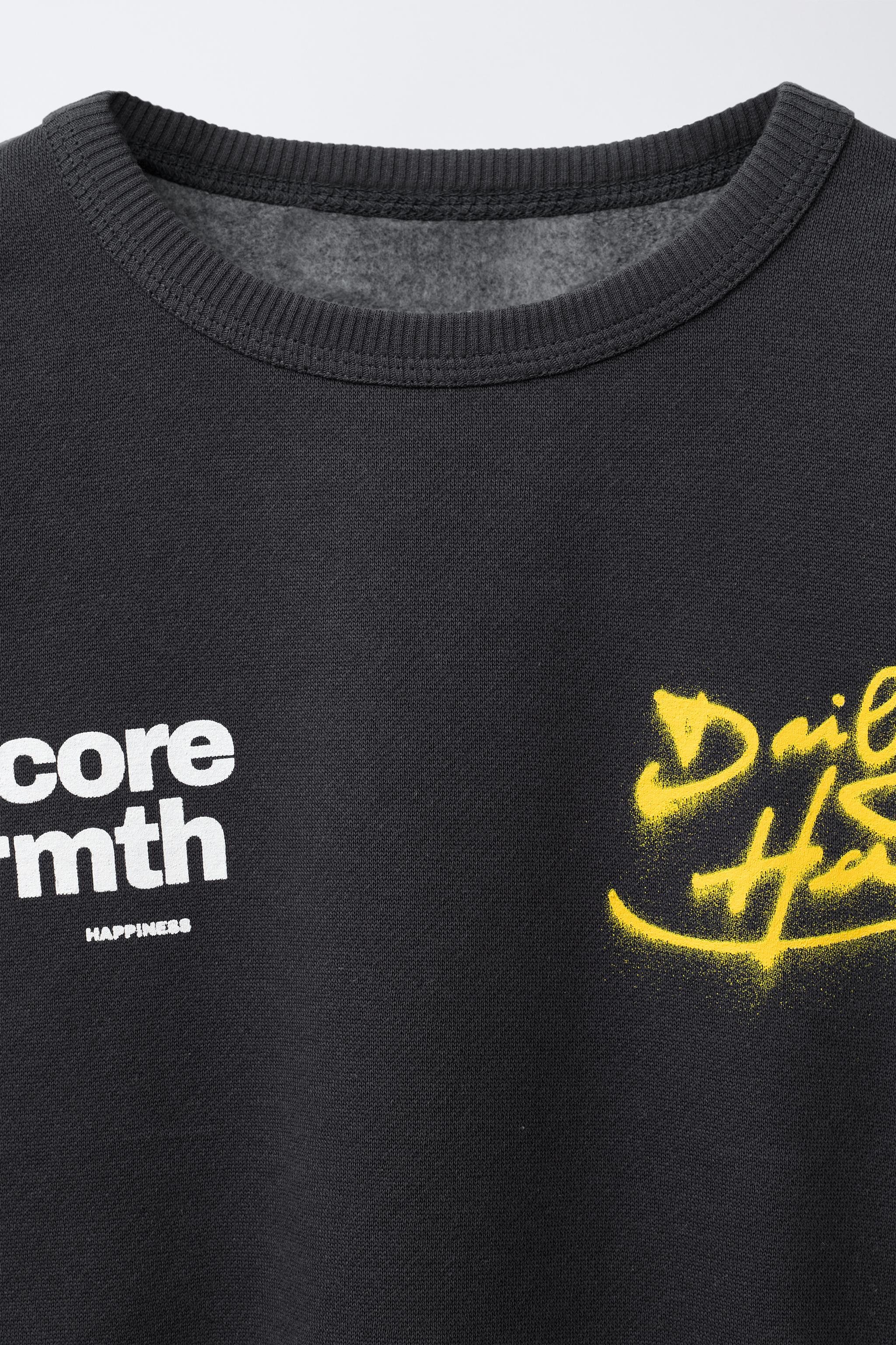 GRAFFITI PRINT SWEATSHIRT - Dark anthracite | ZARA United States