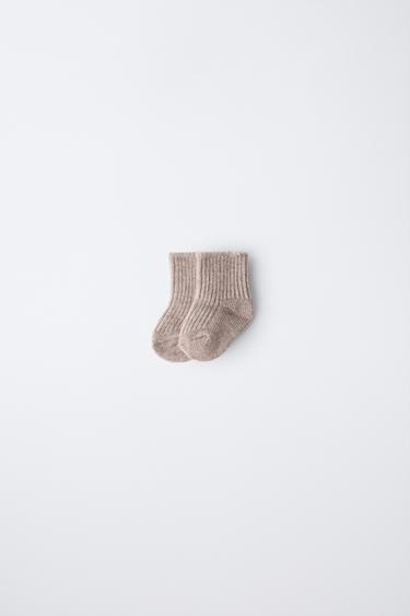 WOOL AND CASHMERE SOCKS - Tan marl by Zara - Image 0