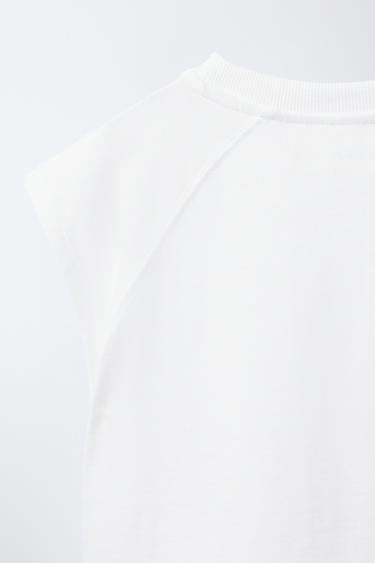 T-SHIRT BASIQUE À MANCHES RAGLAN - Blanc de Zara - Image 3
