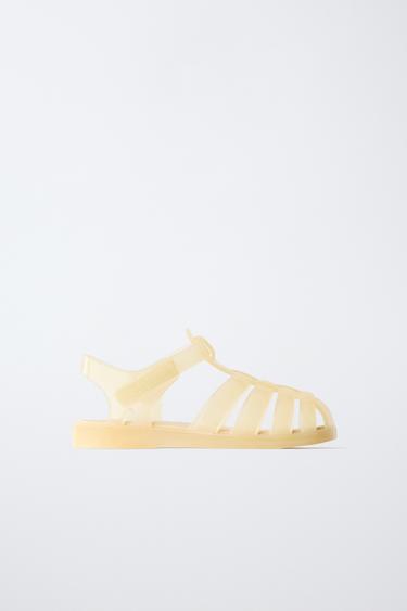 RUBBERISED CAGE SANDALS — Yellow 1