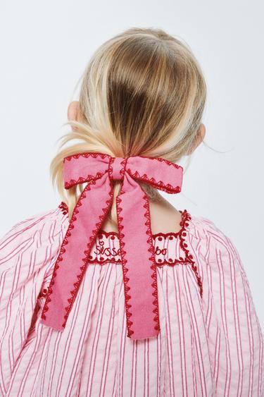 SCRUNCHIE WITH CONTRAST TRIM BOW - Pink by Zara