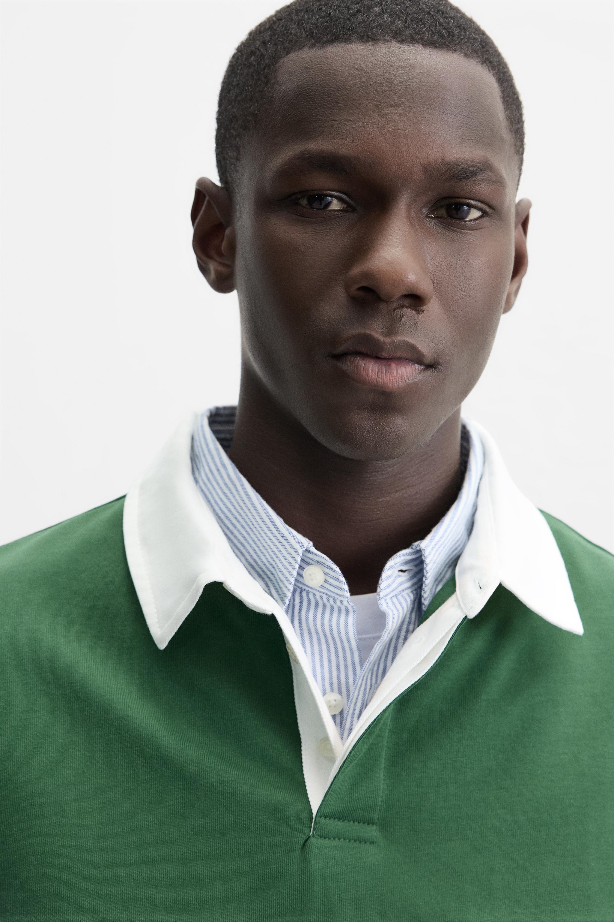 STRIPED JACQUARD POLO - Dark green | ZARA United States