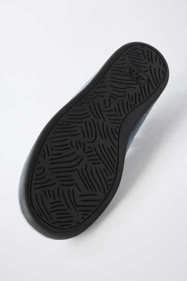 Zara VELVET BALLET FLATS - Blue