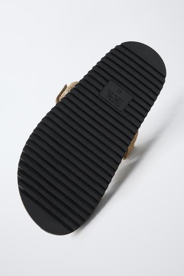 SANDALES EN CUIR BRODÉ - Marron de Zara - Image 5