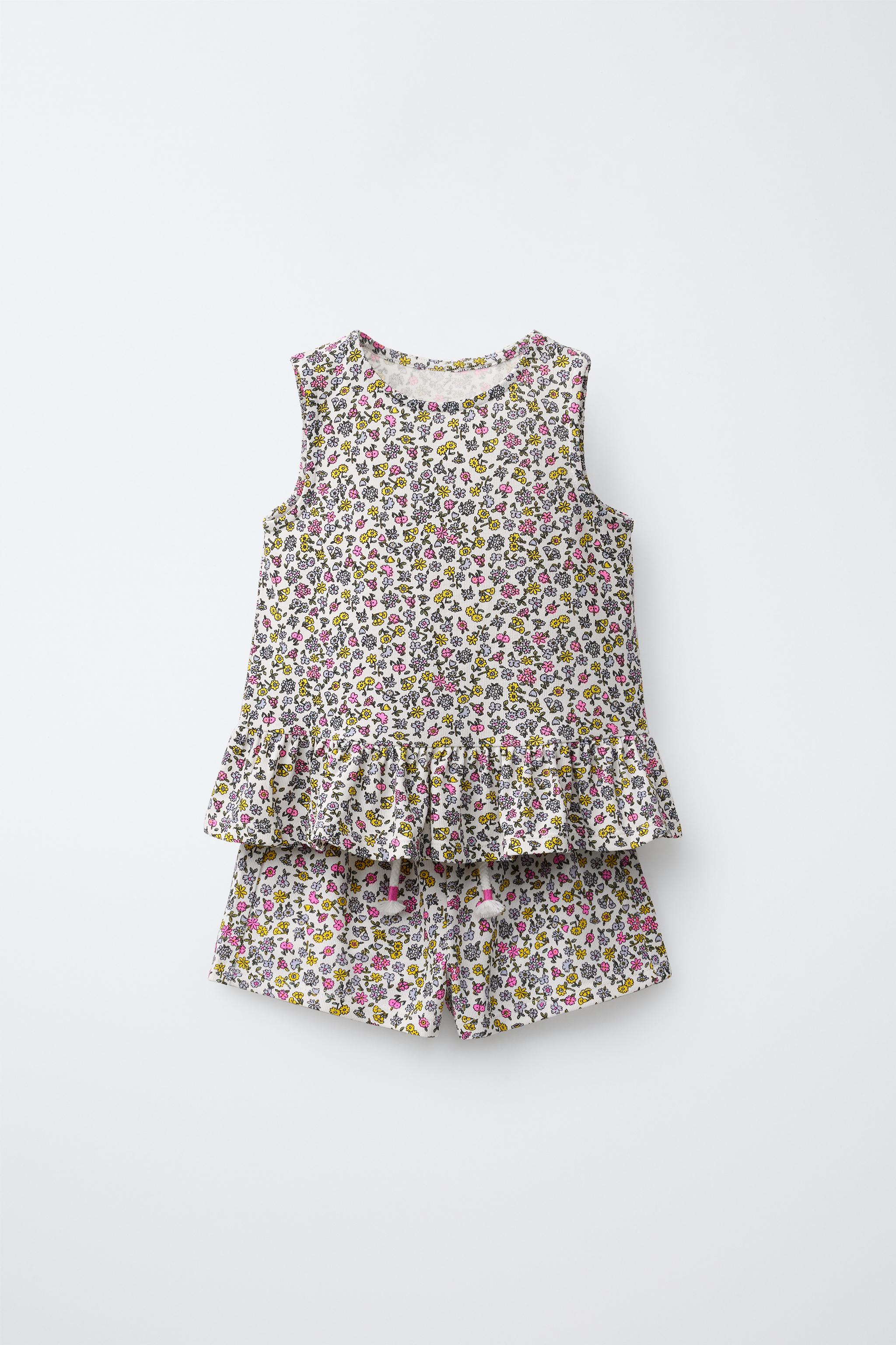FLORAL PRINT T-SHIRT AND BERMUDA SET