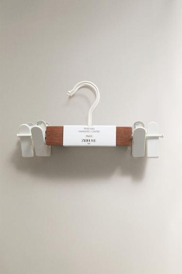 PACK OF CHILDREN'S WOODEN PEG HANGERS (PACK OF 3) - Dark brown by Zara - Image 3