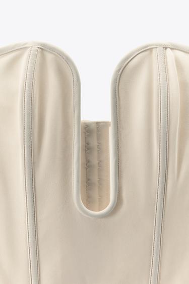 CORSET VISCOSE PIÈCE MÉTALLIQUE - Blanc cassé de Zara - Image 2