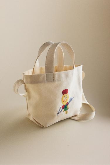 KIDS' LIMONCELLA X THE ANIMALS OBSERVATORY FABRIC BAG - Ecru by Zara