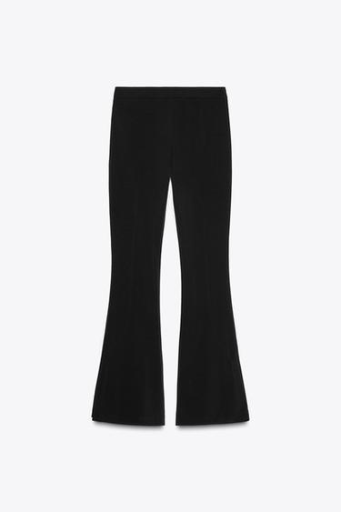 FLARE CREPE TROUSERS - Black by Zara - Image 4