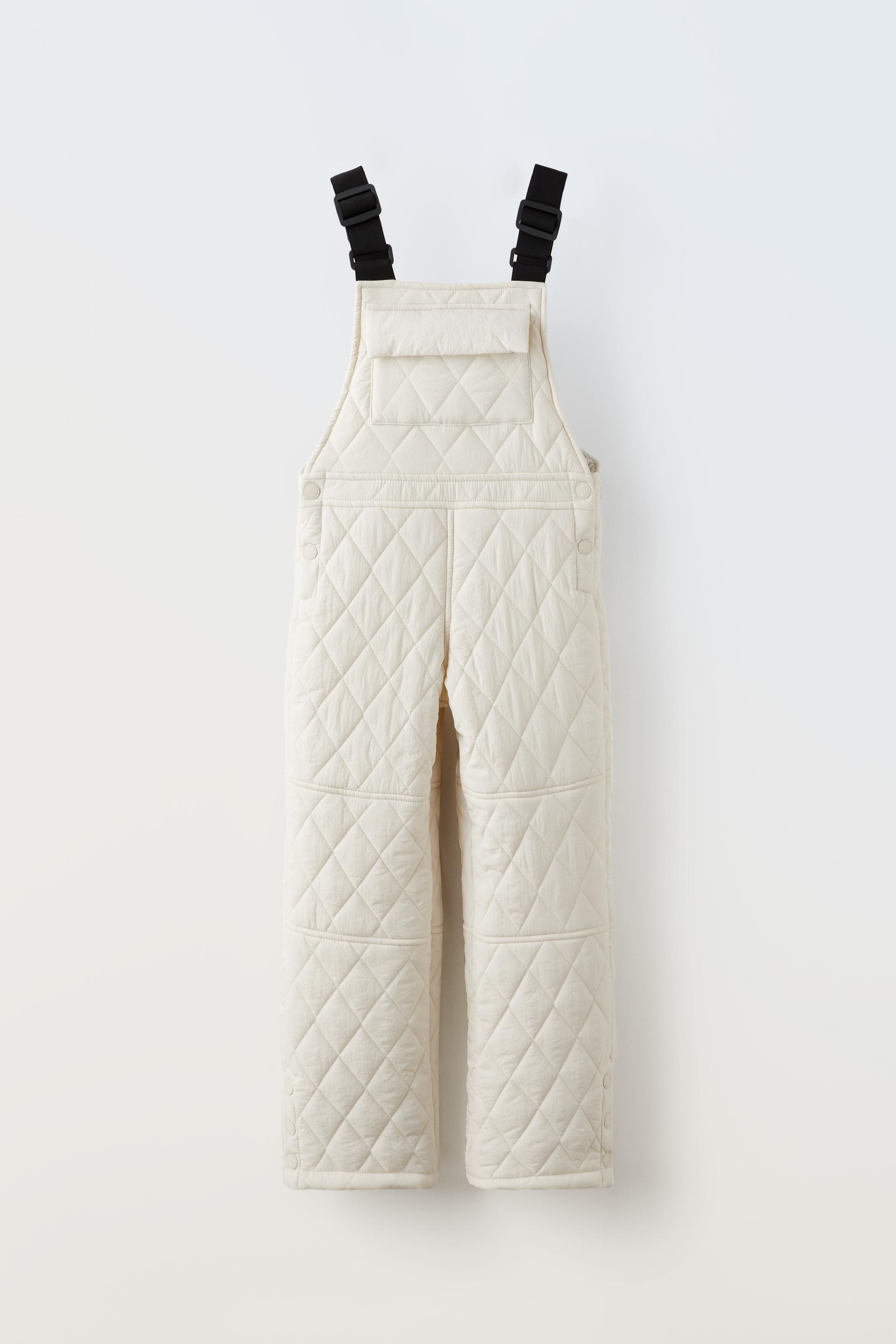 SNOW COLLECTION PADDED DUNGAREES - White