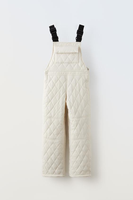 SNOW COLLECTION PADDED DUNGAREES - Oyster-white | ZARA Australia