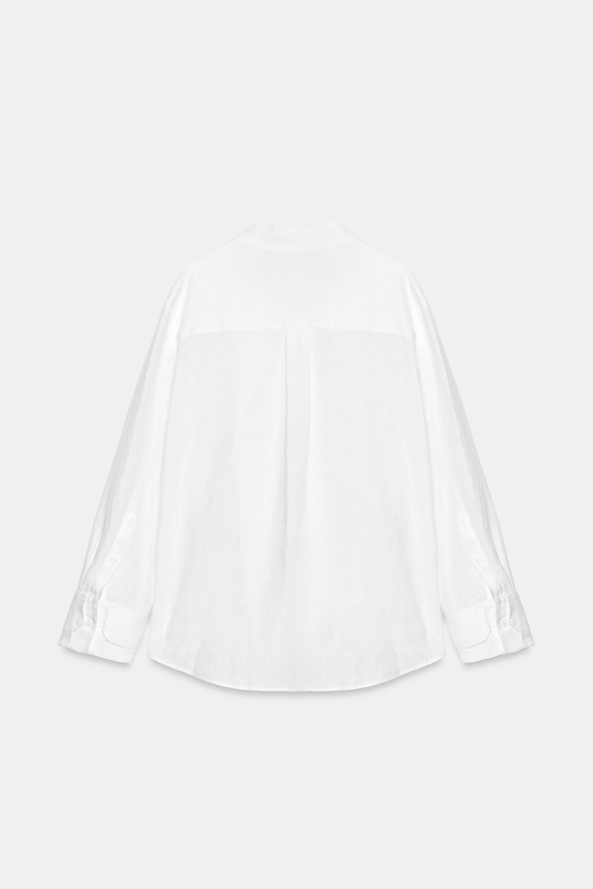 100% LINEN FIREMAN CLASP SHIRT ZW COLLECTION