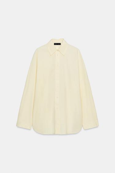 POPLIN OVERSIZE SHIRT - Light yellow by Zara - Image 7
