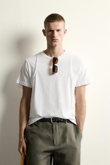 LAYERED EFFECT T-SHIRT - White by Zara