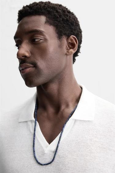 100% HEMP KNIT POLO SHIRT - White by Zara