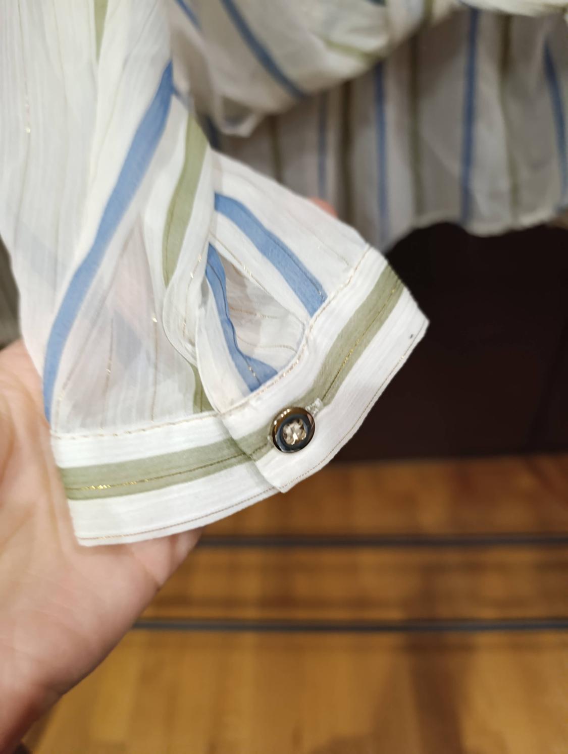 STRIPED SEMI-SHEER SHIRT WITH METALLIC THREAD - Image 3