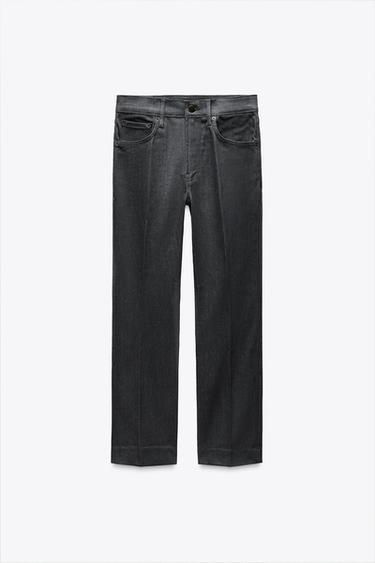 ΨΗΛΟΜΕΣΟ ΤΖΙΝ ZW COLLECTION BOOTCUT CROPPED - Γκρι του Zara