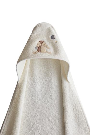 HOODED BABY TOWEL - Oyster-white by Zara