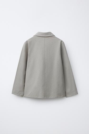 OVERSHIRT WITH POCKET - Grey / Tan by Zara - Image 1