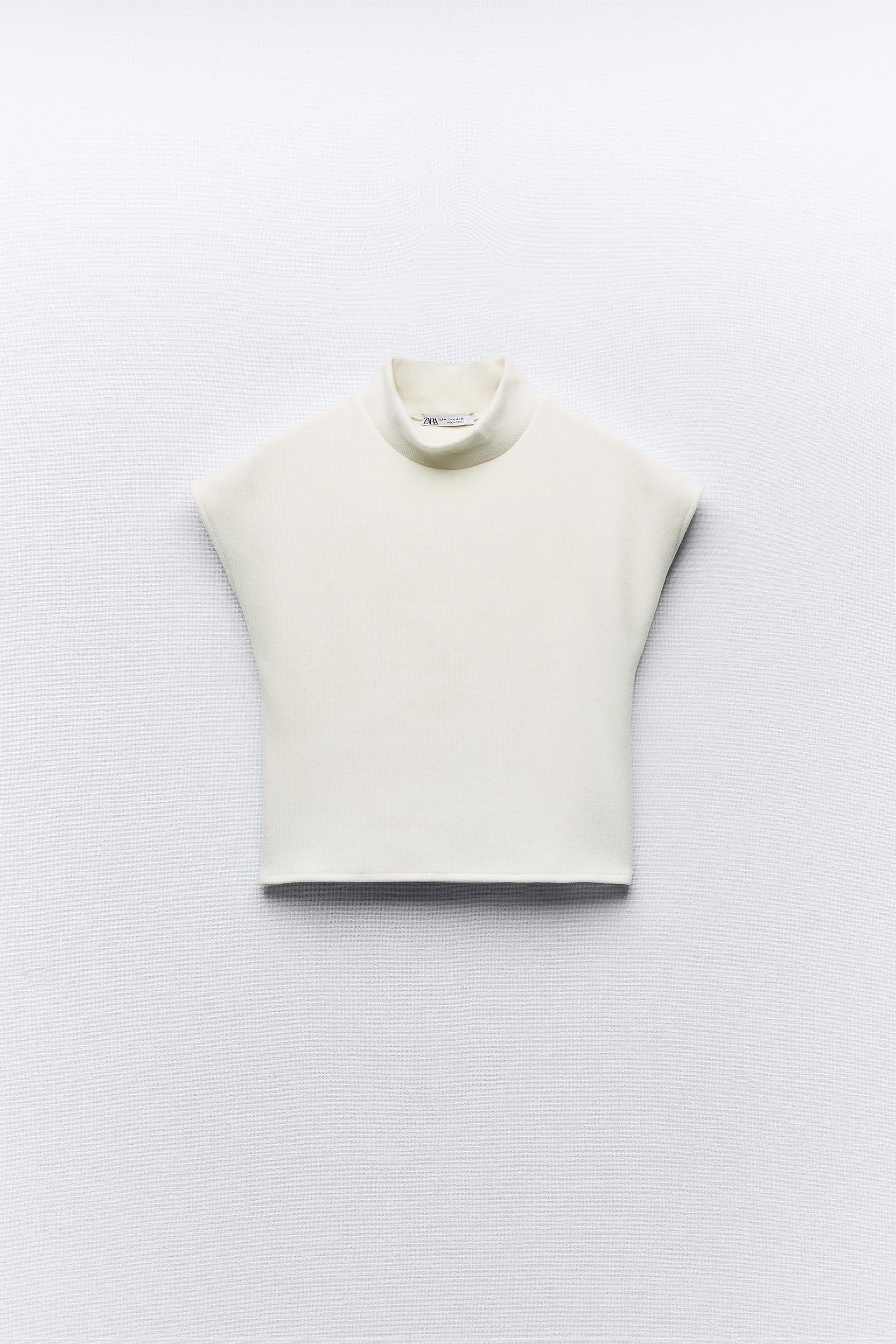 SOFT CROP SWEATER - Light ecru