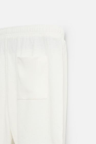 CHECK TEXTURED BERMUDA SHORTS - Oyster-white by Zara - Image 9