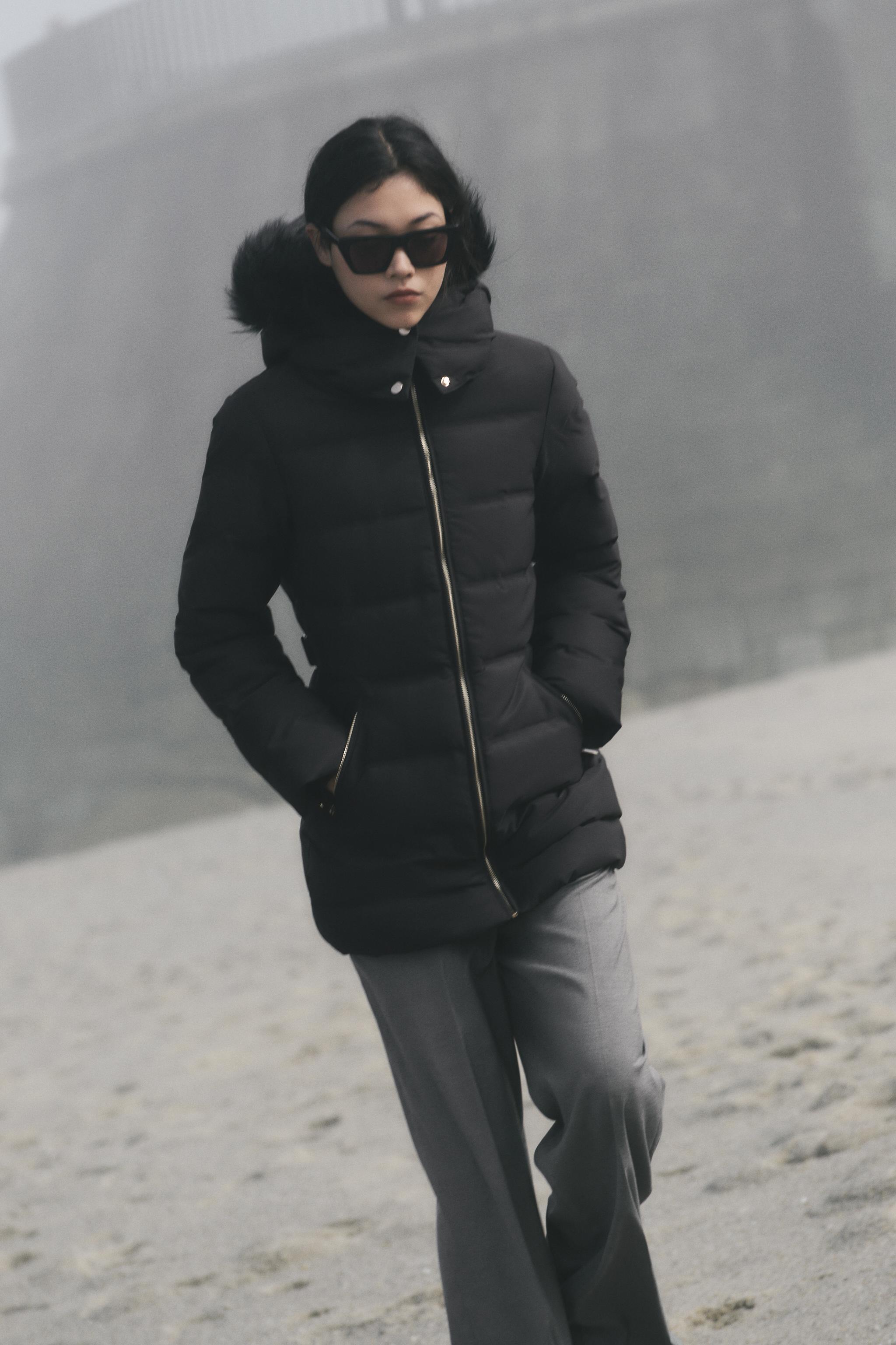 Long black puffer coat on sale