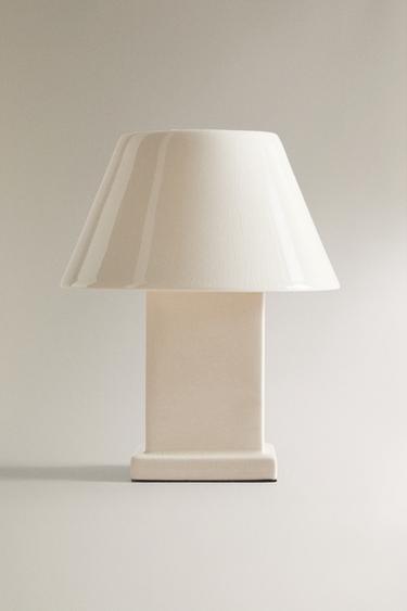 SMALL CERAMIC TABLE LAMP - White by Zara
