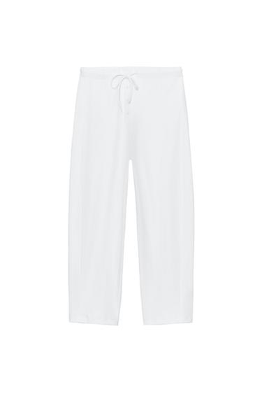 INTERLOCK CARROT FIT TROUSERS - White by Zara
