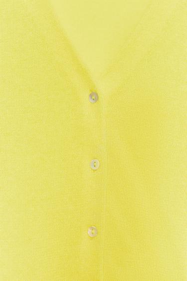 FINE KNIT CARDIGAN - Yellow by Zara - Image 7