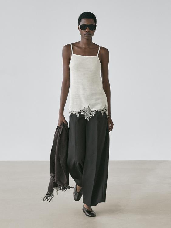 Camisole top with lace detail