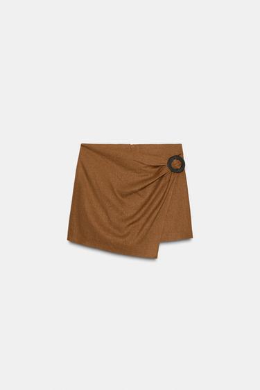 FALDA MINI ESTAMPADA HEBILLA - Toffe de Zara